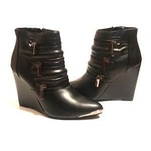 Zippered Wedge Bootie